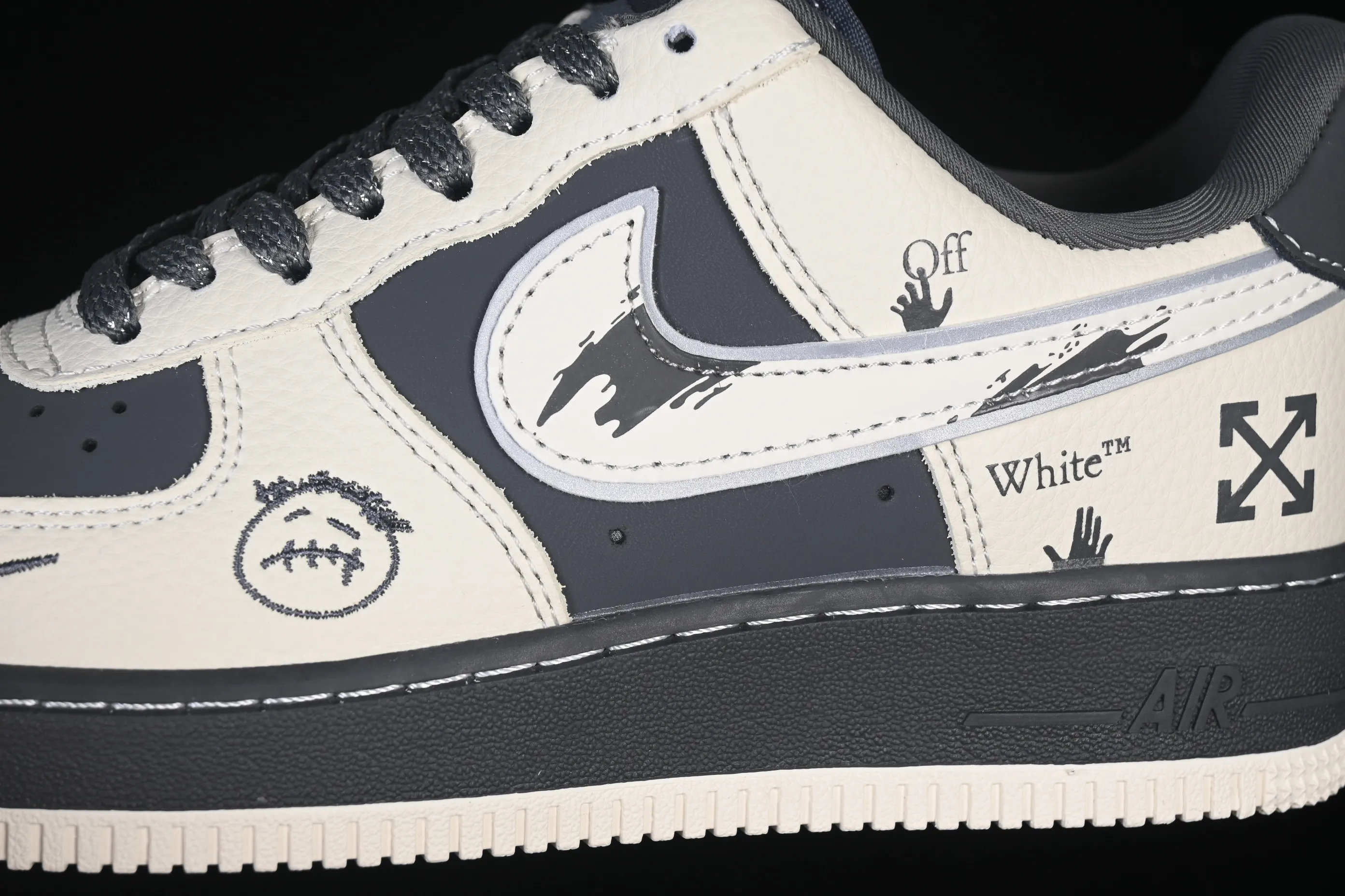 All categories Nk Air Force 1 Air Force series Nk Air Force 1 Low Air Force low-top Nike Air Force 1'07 Low joint white and black graffiti Air Force 1 low-top casual sneakers XL1979-130